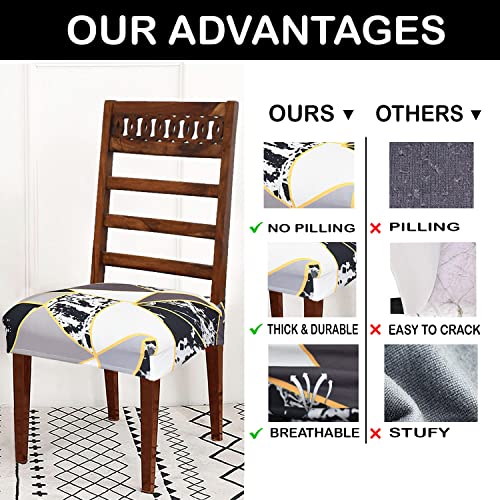 Image of Magical Universal Dining Chair seat Cover Set of 4 Seater pcs are Easily Washable Strechable and Comfortable for Dining Room Home Decor Slip Cover P.2 (Set of 6, Current Check)