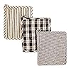 High End Home 3 Piece Pot Holder Set - Hot Pads for Kitchen 7 x 8.5 Inch Antique Black