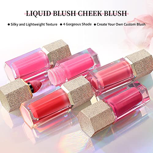 Pasnowfu Soft Cream Liquid Blush, Creamy Blush For Cheek, Long Lasting, Waterproof, Smudge Proof, Bright Natural Looking Skin Blush Makeup, Coral Pink #TOP6