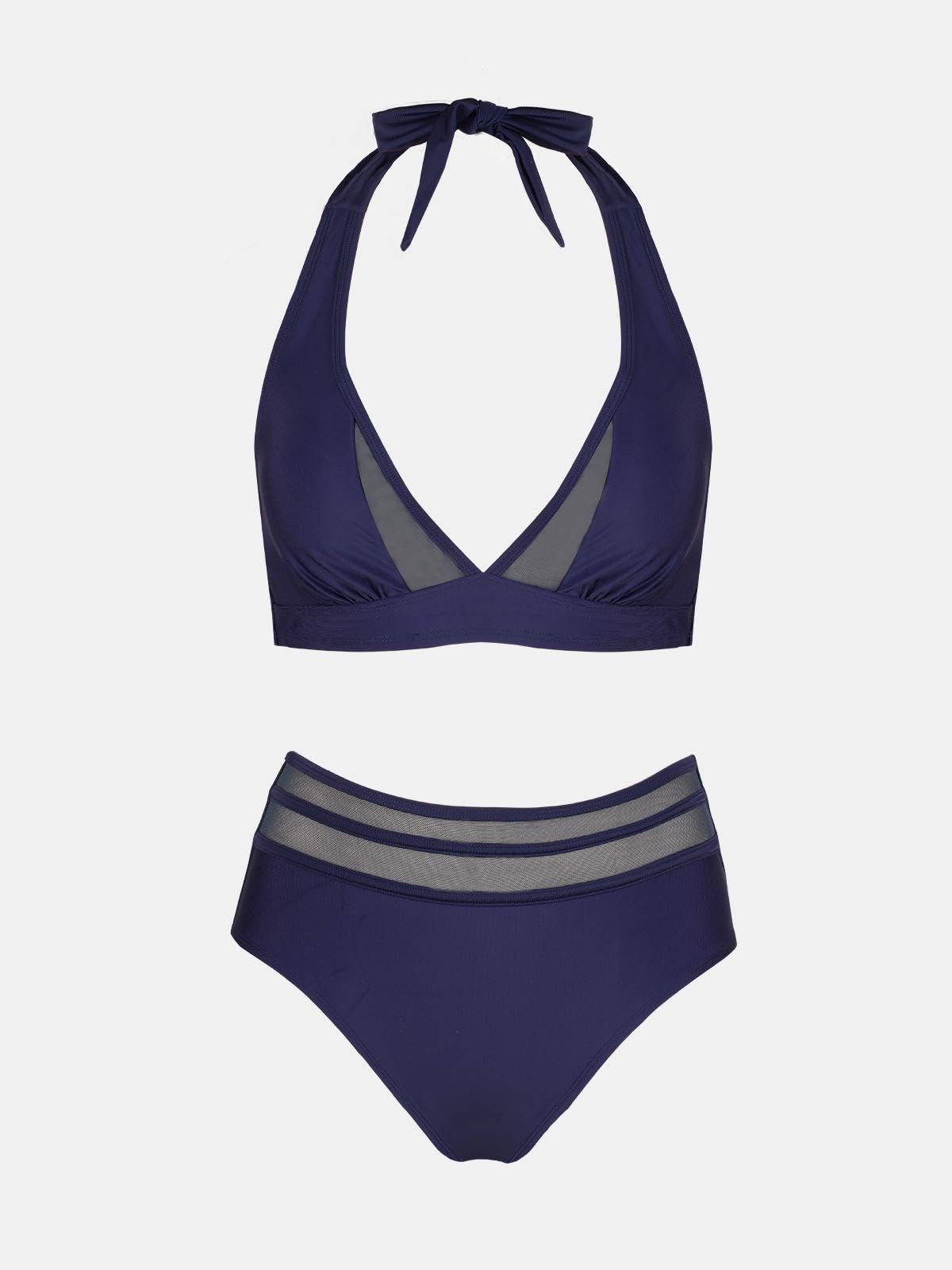 CUPSHE Ensemble de bikini dos nu pour femme avec col en V et bas taille haute