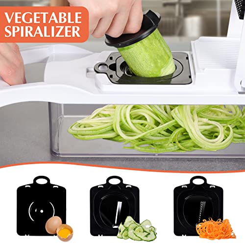 Keouke Vegetable Chopper Dicer 16 In 1 Veggie Spiralizer Cutter For Onion Tomato Potato Food Chopper Slicer With Draining Container Slicing Dicing Shredding Stainless Steel Blades #TOP3