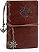 Daily Notebook, CWKTITI Vintage Retro Classic PU Leather Cover Bound Notebook Bookmarks with Metal Helm and Anchors for Diary & Journal.(Coffee)