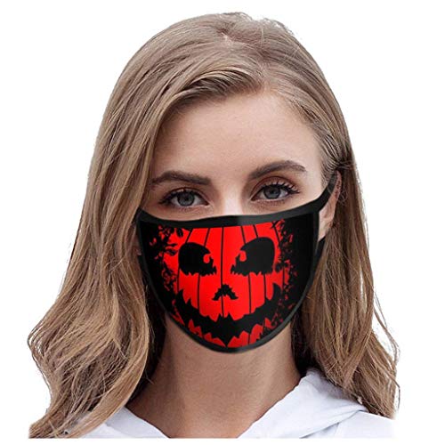【SHIPPID FROM USA】5PCS Adults Halloween Print Face Bandana_Covering_MASK Cotton Face Protection for Women and Men, Fashion Neutral Turban Washable Reusable Anti-Haze Face Fabric For Cycling Camp