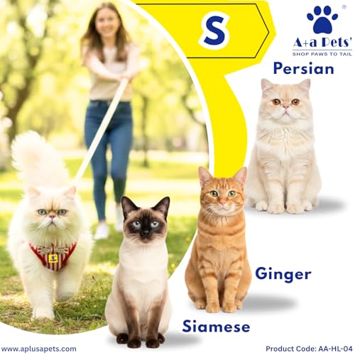 Image of A+a Pets' Cat & Small Dog Harness with Leash Set | Comfortable Vest, Escape-Friendly Combo (Red, S)