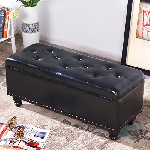 Banc de rangement en cuir résistant contre le désordre des chaussures d'entrée