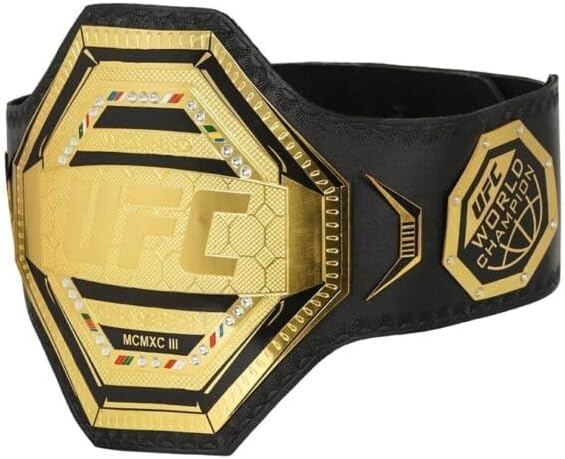 World Championship Belt, World Heavyweight Wrestling Replica Title Belt Brass 2mm, Gold/black