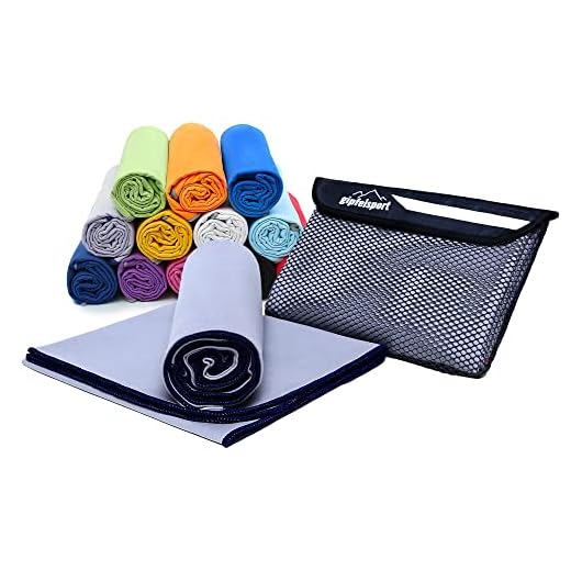 gipfelsport Toalla de Microfibra Gris Set2 1x S(80x40cm) & 1x XL(180x80cm)