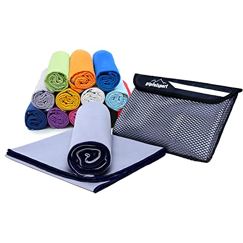 gipfelsport Mikrofaser Handtuch - Microfaser Handtücher Set, Strandtuch, Badetuch I groß, schnelltrocknend I für Sport, Beach, Reise, Outdoor, Camping I leicht, dünn, klein I 200x90cm I Grau