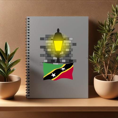Carnet Saint-Kitts-et-Nevis A5 lot de 20 cahier de notes ligné motif briques de lampadaire