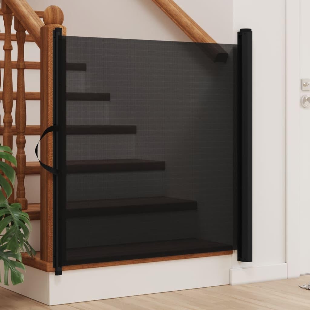 INLIFE Haustier-Barriere Ausziehbar Schwarz 82,5x125 cm,Baby & Kleinkind,Babysicherheit,Baby- & Haustierschutzgitter,Schwarz,2.3 KG,4004131