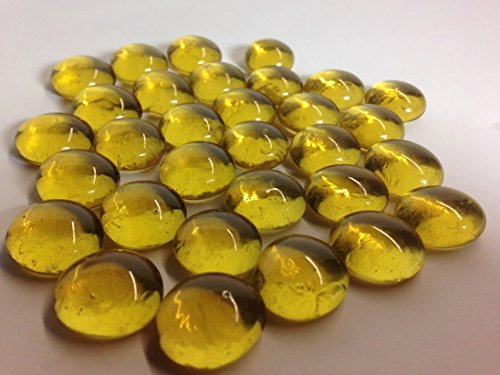 Dashington Flat Yellow Marbles, Pebbles (2.5 Pound Bag) for Vase Filler, Table Scatter, Aquarium Dec Dashington Flat Yellow Marbles, Pebbles (2.5 Pound Bag) for Vase Filler, Table Scatter, Aquarium Dec