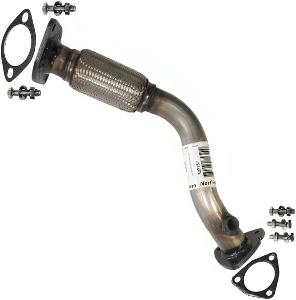 Exhaust Front Flex Pipe Compatible for 2008-2010 Chevrolet Malibu 2.4L | Stainless Steel | Northeastern Exhaust | Free Gaskets and Bolt Kit Included | Direct-Fit Replacement