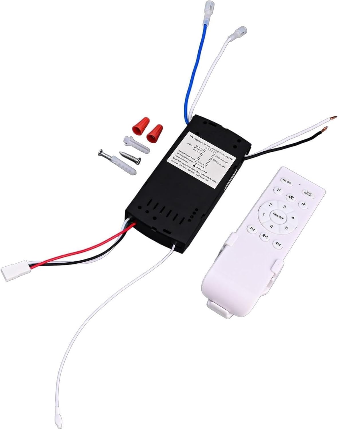 Ceiling Fan Remote Control Kit With Light Receiver And 1-6 Speed Control,Wide Voltage Range 90-265V Fits Various Ceiling Fans(English version)
