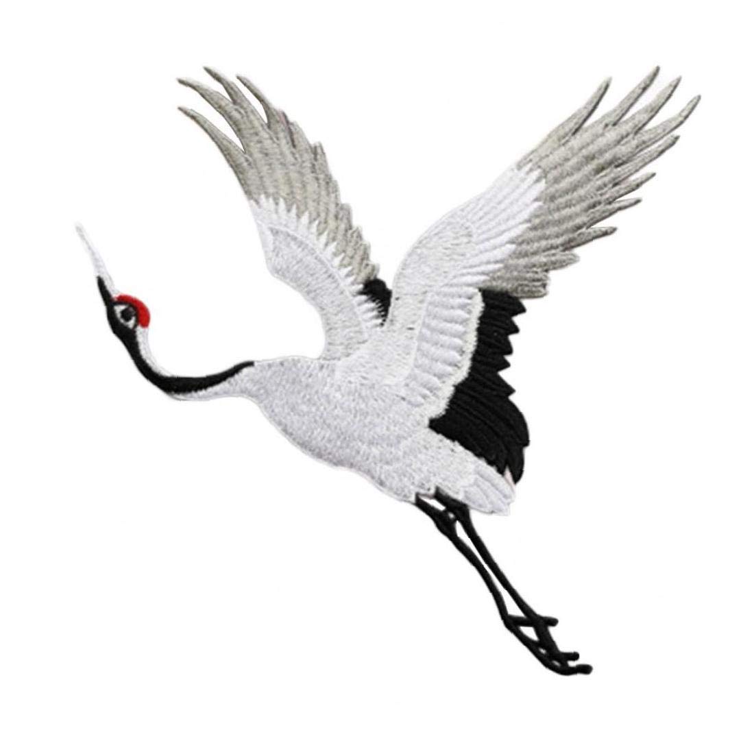 Bontand Right White Crane Birds Sew On Patches For Clothing Applique Embroidery Diy Accessory Suppliers Stickers For Diy Embroidered Stickers