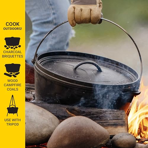 Lodge Yellowstone - 12" Deep Camp Dutch Oven, Power Y Lid, Black - Image 3