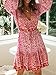 R.Vivimos Women's Cotton Long Sleeves V-Neck Button Up Floral Print Bohemian Flowy Mini Dress (Large, Pink)