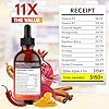Cayenne Pepper Supplement Liquid Drops + Hawthorn Berry, Vitamin D3 K2 Beet Root Powder, Ceylon Cinnamon, Turmeric Curcumin, Organic Panax Ginseng - 2oz