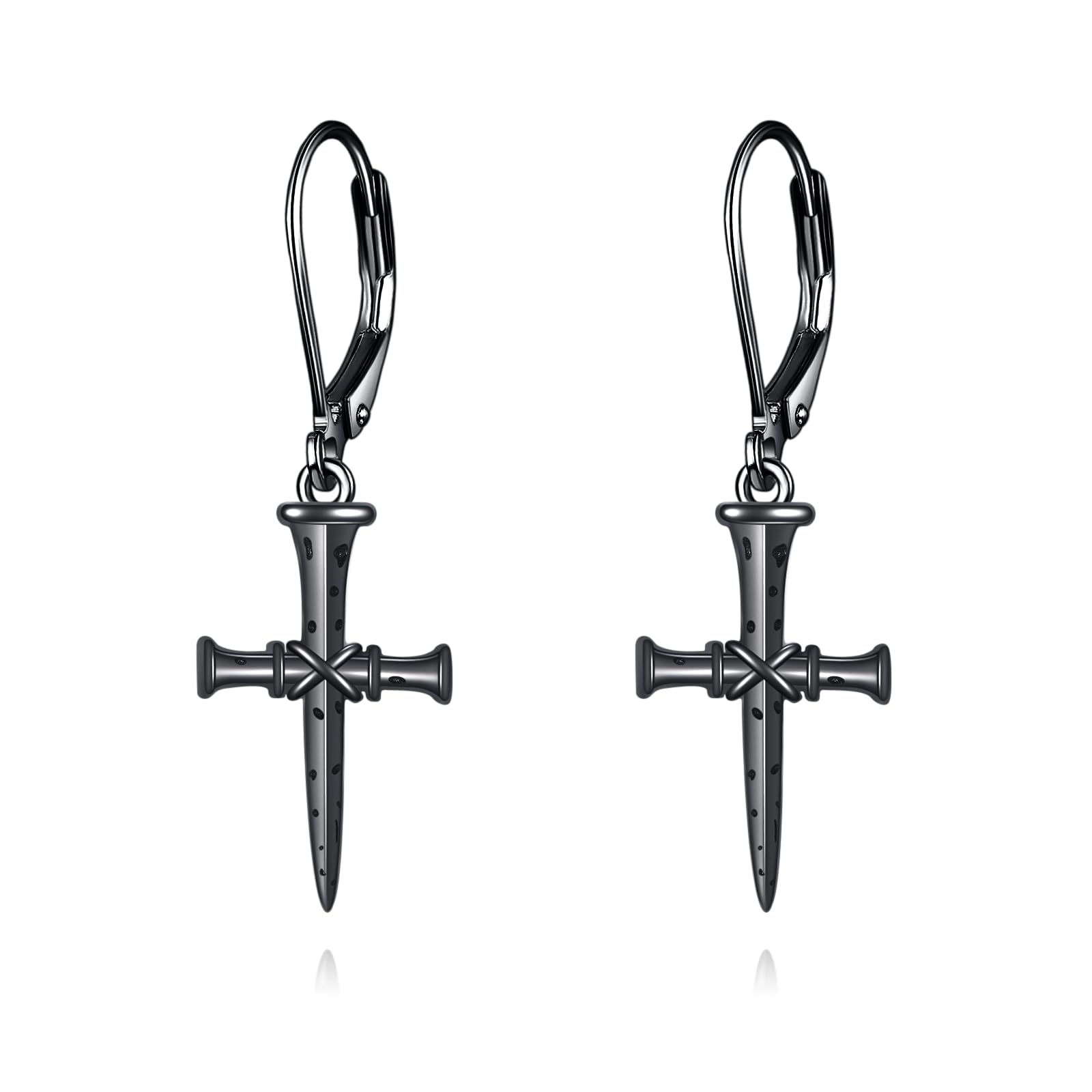 Pendientes de cruz negra de plata 925 ONEFINITY estilo gótico 7