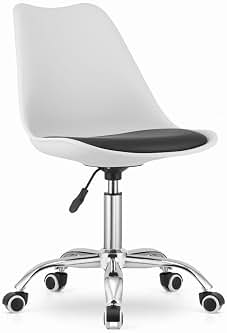 Silla Oficina con Ruedas 360 °- Cadeira Escritorio para Sala de Estudio - Fácil de Montar y Base Cromada