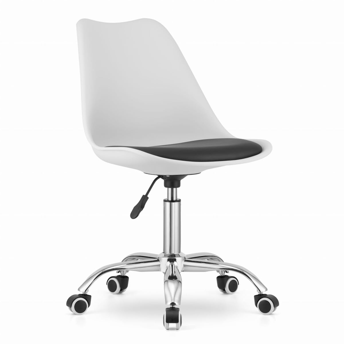Silla Oficina con Ruedas 360 °- Cadeira Escritorio para Sala de Estudio - Fácil de Montar y Base Cromada