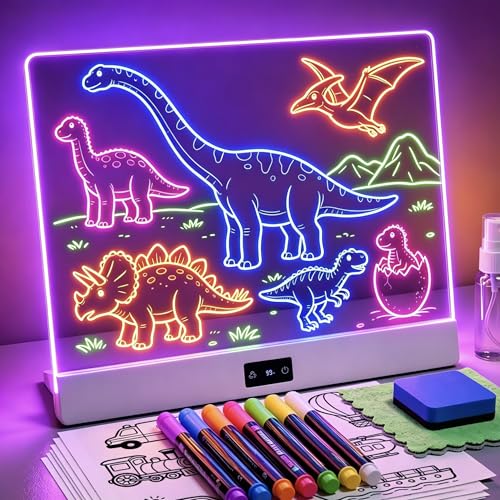 KOKODI Tableau lumineux LED rechargeable – Planche à dessin pour enfants 14 pouces, USB-C, 8+3 modes d’éclairage, autonomie 10 h (Idéal pour cadeaux,...