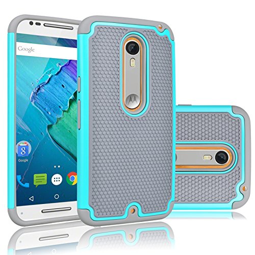 Moto X Pure Edition (Moto X Style) Case, Tekcoo(TM) [Tmajor Series] [Turquoise] Shock Absorbing Hybrid Rubber Plastic Impact Defender Slim Hard Case Cover Shell for 2015 Motorola Moto X Style XT1575
