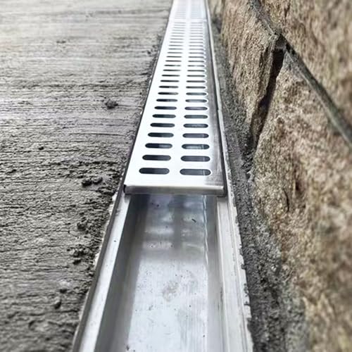Caniveau résine à drainage efficace avec sa grille inox double perforation