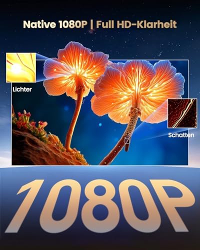 Bild 2 - Mini Beamer 4K [Netflix Official|Dolby Audio] Smart Beamer Klein with WiFi6 2-Wege Bluetooth Full HD 1080P Elektrischer Fokus Auto Vertikale Trapezkorrektur Kurzdistanz Projektor Integrierte Apps