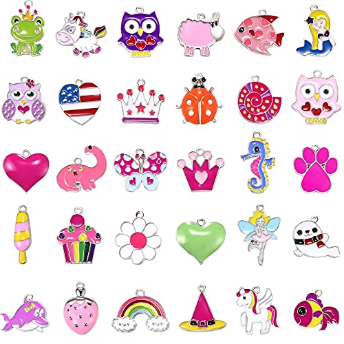 30PcsÂ Designer Charms for Jewelry Making Kit - Mermaid Charms for BraceletsÂ -Fairy Necklace Charms Unicorn Earring Charms - Frog Pendants for Jewelry Making &Â CraftingÂ WholesaleÂ Bulk