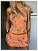 MakeMeChic Women's Sequin Mini Skirt Floral Bodycon Glitter Summer Y2K Party Short Skirts Orange Small