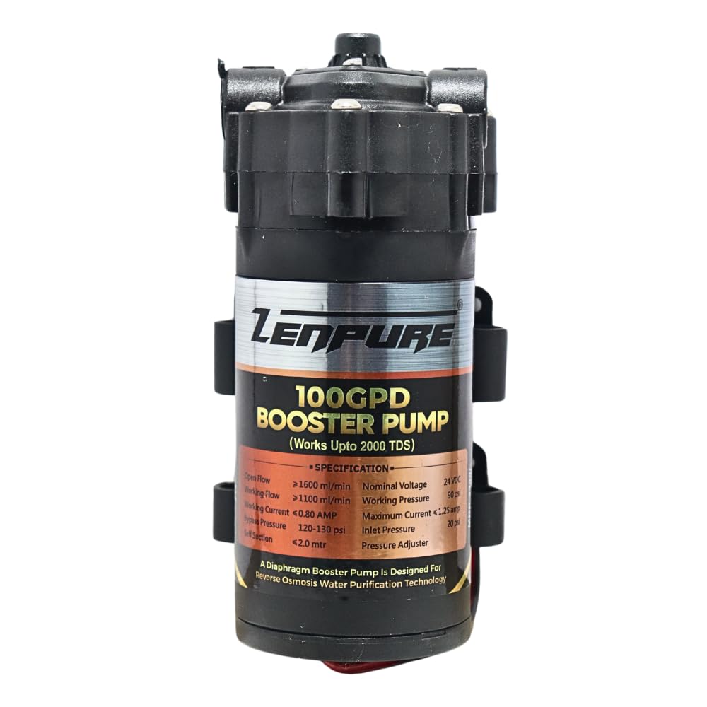 ZENPURE RO 100 GPD Booster Pump 24V DC Copper Winding Works Upto