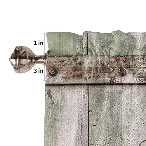 Summer Retro Pineapple Window Valance Rod Pocket Short Curtain Tropical Fruits On Wooden Board Privacy Kitchen Valances, Windows Curtains Drape For Bathroom Living Room Vintage Farm Wood Grain #TOP4