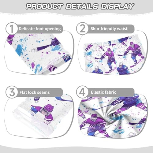 Boccsty Purple Blue Ice Hockey Grunge Girls Leggings Kids Yoga Pants Dance Active Tights 4T3