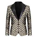 Chaqueta de hombre para el carnaval con lentejuelas metalizadas brillantes vestido de príncipe medieval europeo vintage chaqueta estilo estilo hippie hip-hop abrigo carnaval, dorado