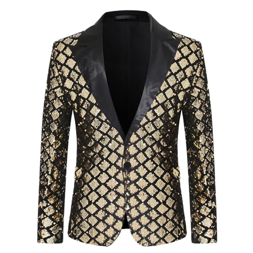 Veste de loisirs pour homme avec paillettes élégante style nocturne