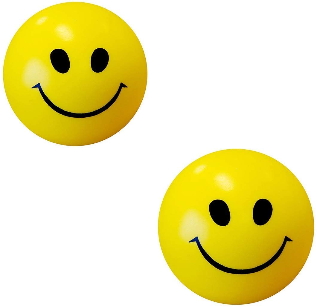 NV12 Collections Premium Pool Cute Happy Smiley Face Emoji Squeeze Sponge Stress Reliever Soft Smiley Ball for Kids, Face Stress Reliver Squeeze Soft Ball, Playing Balls (7 CM, Pack of 2)
