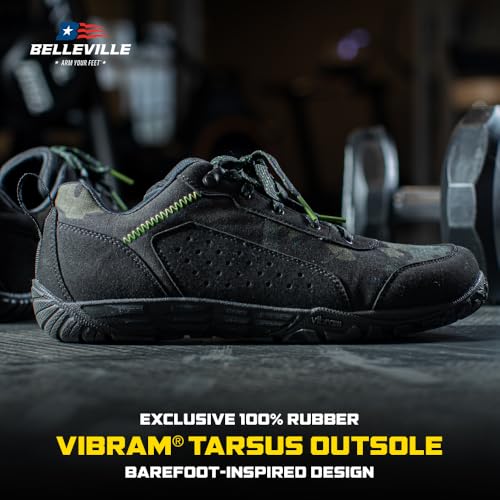 Belleville Mini-Mil MM003 Barefoot Shoes for Men - Breathable Zero Drop Shoes with Shock-Dispersing Midsoles and Flexible, Slip-Resistant Outsoles, Black/Multicam Black - 9.5 W by Belleville - Image 3