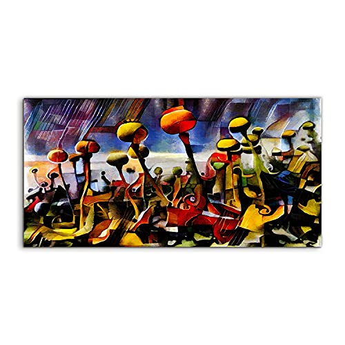 Tableau maki art abstraction acrylique 100x50cm pour salon et chambre