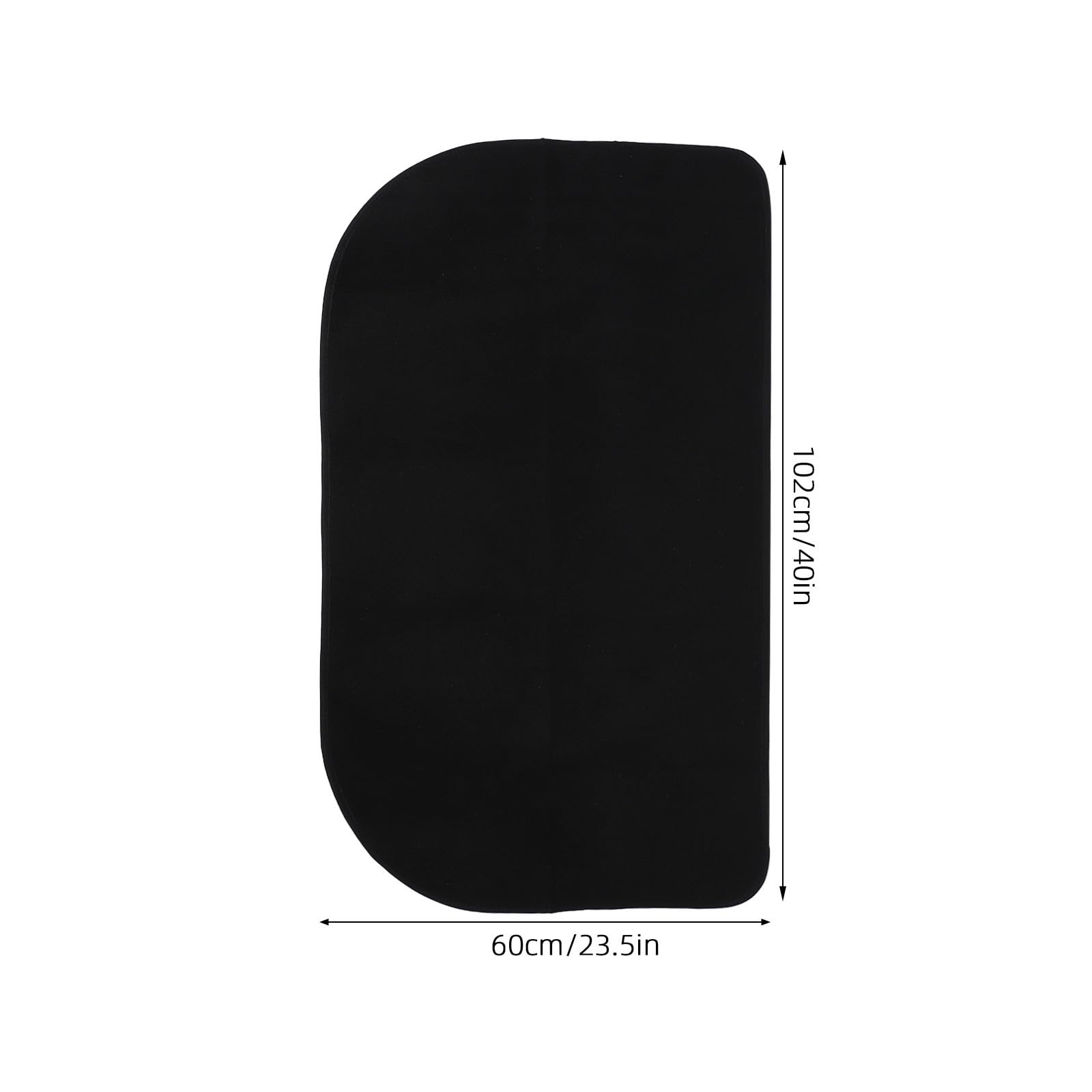 Lurrose Tappeto in Poliestere e Pvc Resistente alle Alte Temperature Forma Mezza Luna Nero Ignifugo Facile da Pulire per Caminetto per Interni ed Esterni