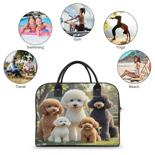 Maletín para portátil con diseño de perros Poodles miniatura 4