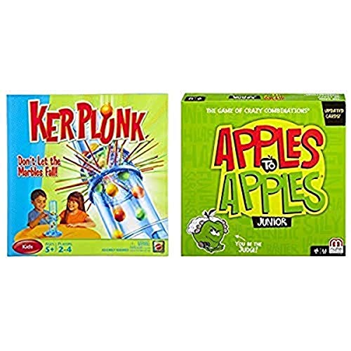 Mattel Games Ker Plunk Game AND Mattel Games Apples to Apples Junior - The Game of Crazy Comparisons (Packaging May Vary)