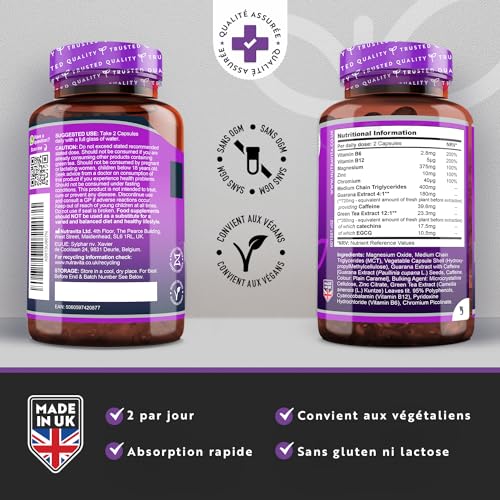 Keto Complex Max – Huile TCM, Thé Vert, Vitamines et Minéraux – Compatible avec des régimes pauvres en Glucides et régimes Cétogène (Keto) – 120 Gélules – Fabriqué au Royaume-Uni par Nutravita – Image 4