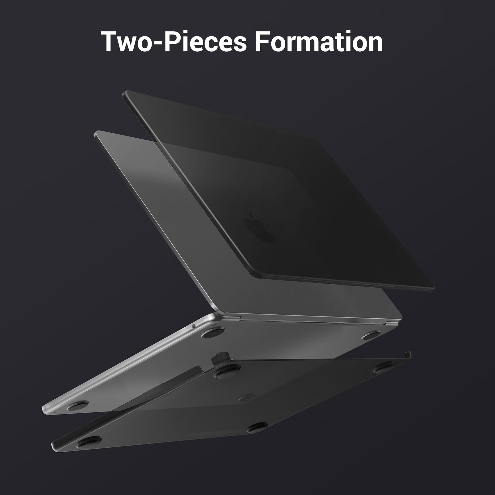 MOSISO Coque Compatible avec MacBook Air 15 Pouces M5 M4 M3 M2 2026-2023, Antitrace Rigide, Noir Clair