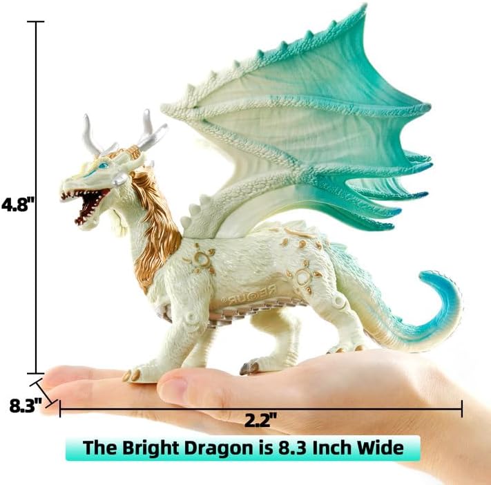 Miniatura 5 de RECUR Figura de acción de dragón brillante, juguetes de dragón blanco para niños y niñas, figuras RPG en miniatura para exhibición de mesa y juegos