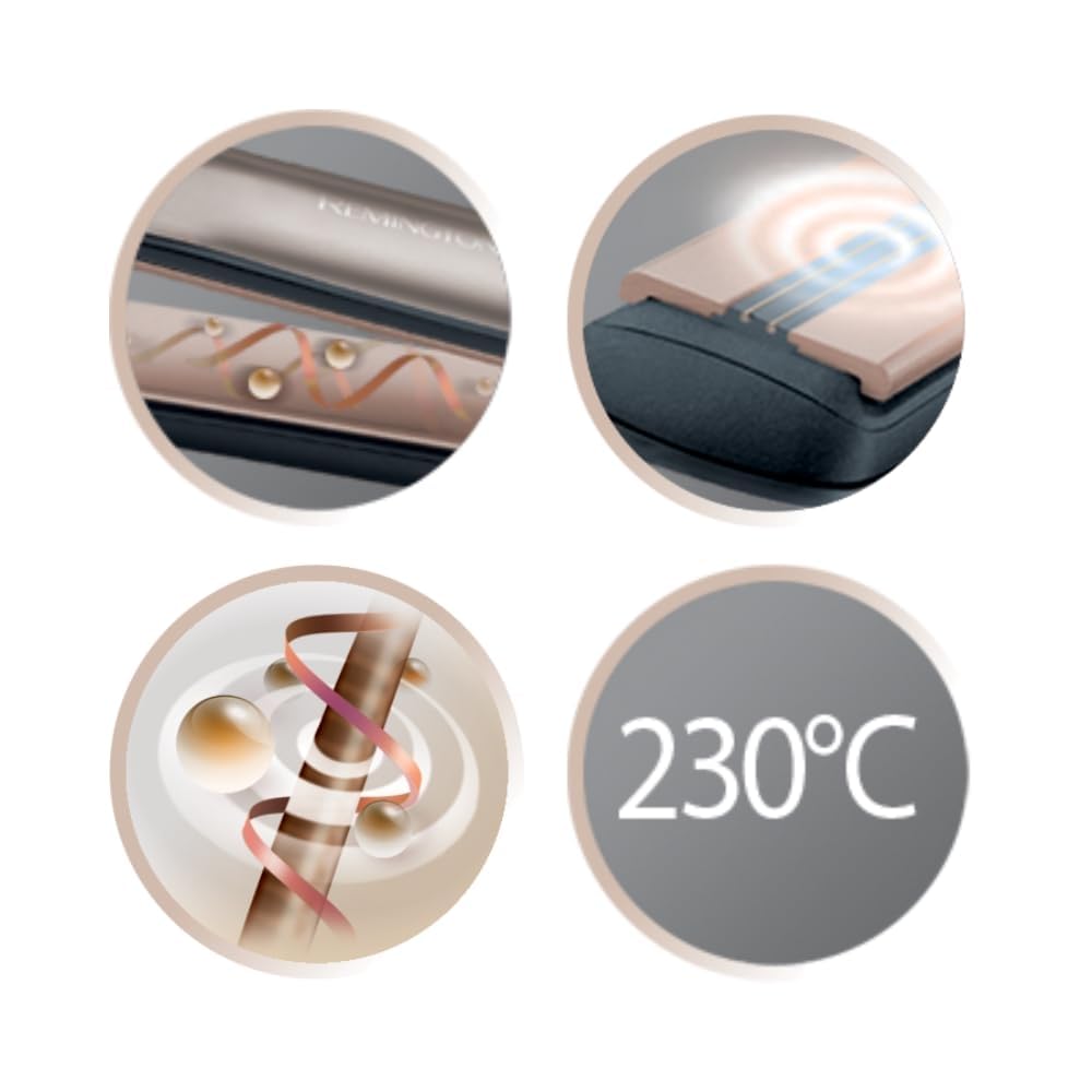 Remington Piastra capelli lisci e mossi, Protezione Keratin, Sensore di calore per proteggere il capello, Ceramica Ultra S8593