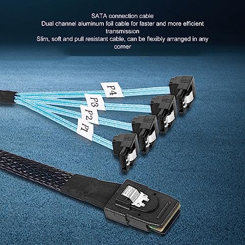 Cable Mini SAS SFF a 4 SATAS 7Pin 1 m miniatura 4