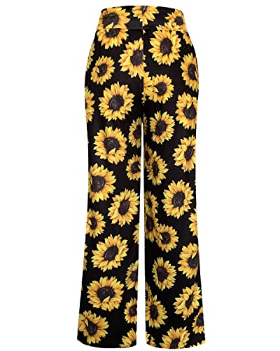 Image of NEWCOSPLAY Women's Comfy Pajama Pants Casual Drawstring Palazzo Lounge Wide Leg Pants