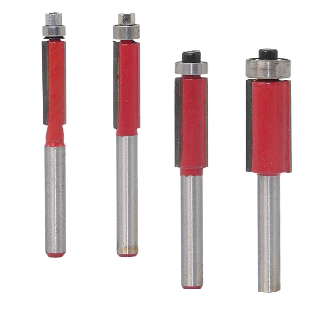 4pcs 1/4 "Shank Flush Trim Trimmer Router Bit Wood Cutter Cutter
