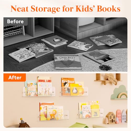 Lifewit 24073 Nursery Bookshelf 4 Pack, 15 Inch Floating Shelves thumb #6