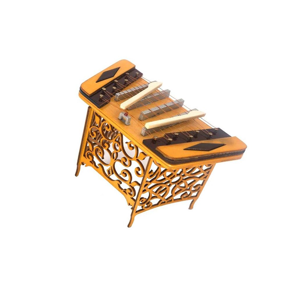 Miniaturowy drewniany ducymer model z etui mini instrument muzyczny akcesoria dekoracja domu